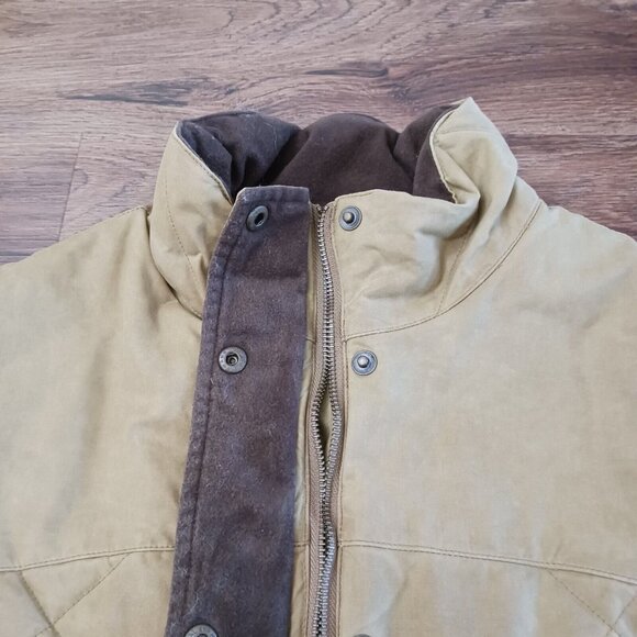 L.L.Bean Womens Upcountry Waxed Cotton Down Vest size L Tan Brown - Picture 5 of 10